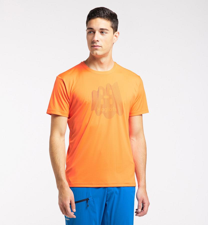 Haglöfs Mens Glee T-Shirt Orange New Zealand 80964MQFH